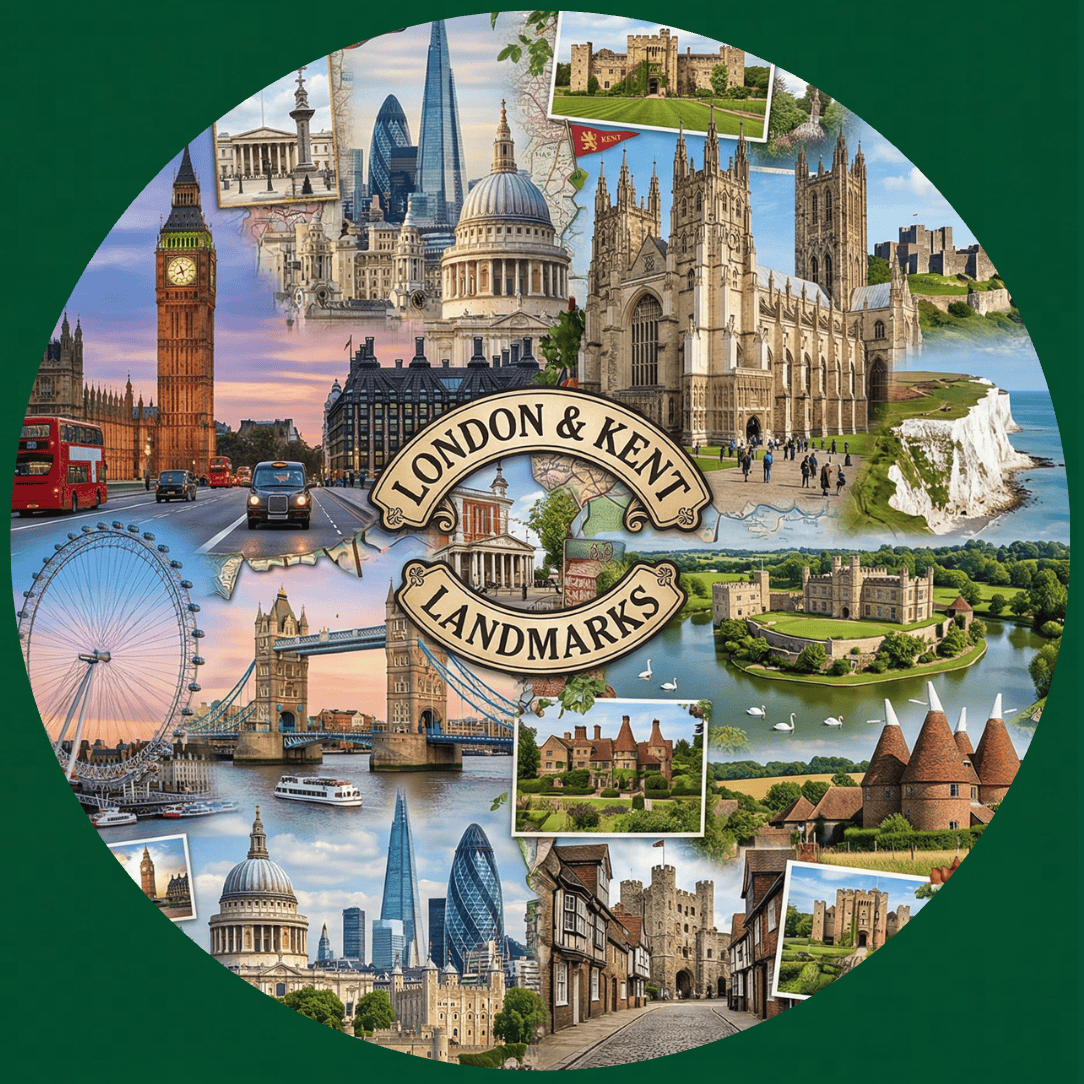 London and Kent landmarks collage